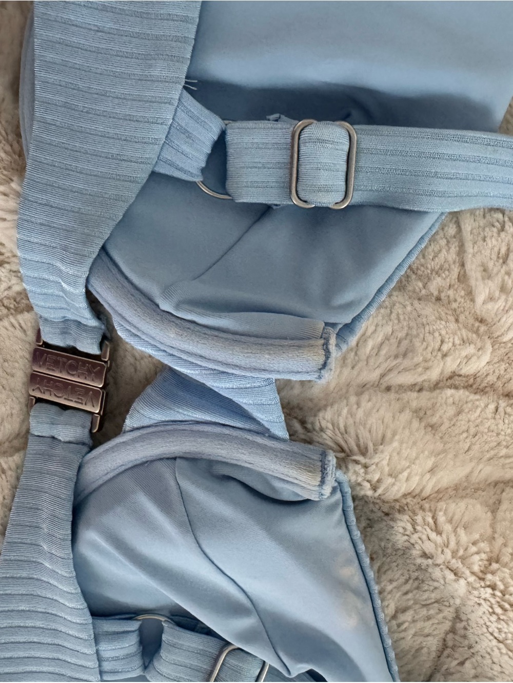 Light Blue Ribbed Bikini Set Vetchy - Picture 8 of 8